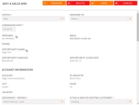 Sales Wins page